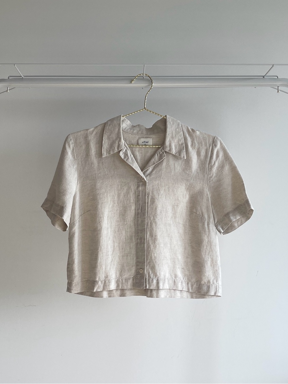 Aritzia Natural Ecru Linen Button Down Shirt